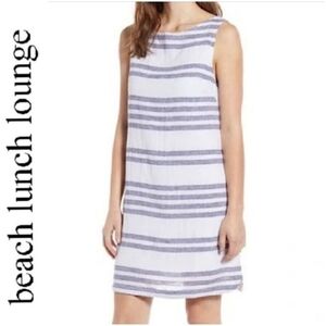 BEACHLUNCHLOUNGE | Alina white with blue stripes tank dress/shift dress